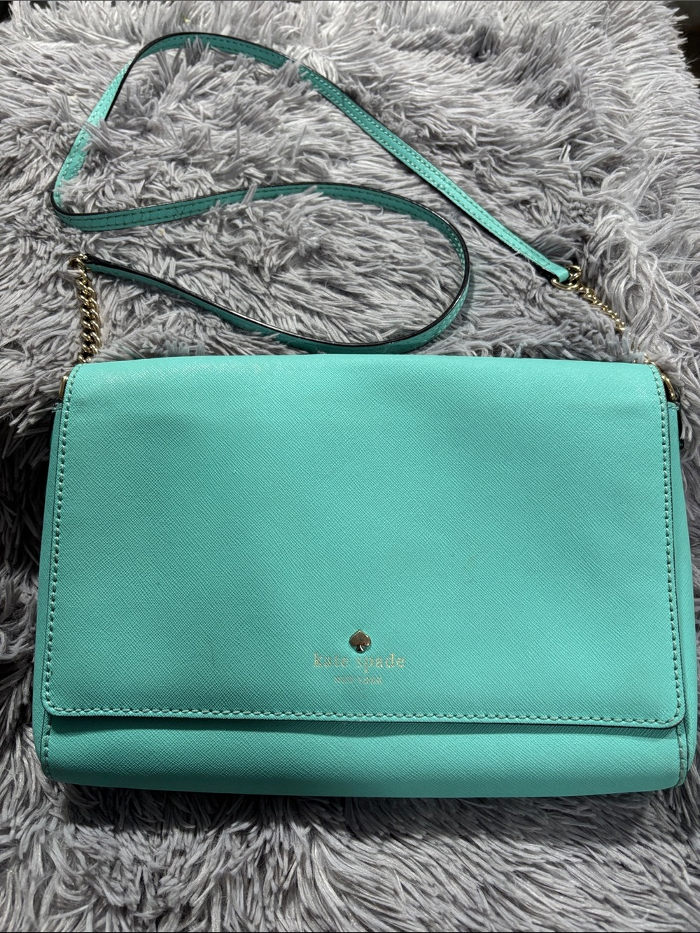 kate spade Mint Green Crossbody Bag with Gold Hardware